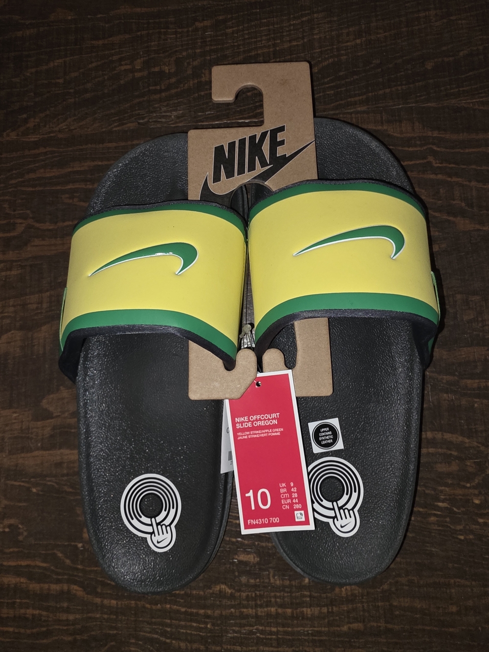 Nike Oregon Ducks Off Court Slides.size 10m Nwt